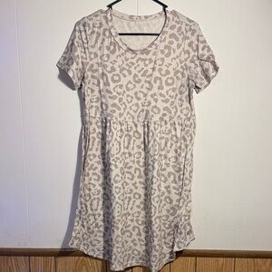 Leopard Print Short Sleeve Dress
